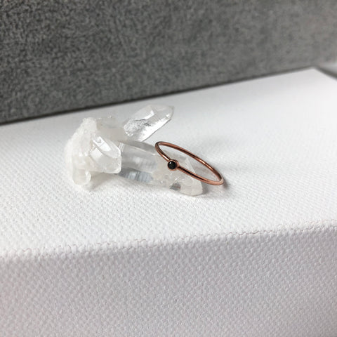 Onyx Ring | Rose Gold Plated