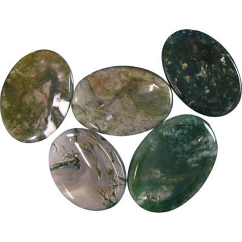 Green Moss Agate Worry Stone