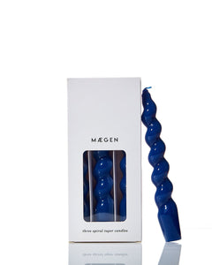 Spiral Taper Candles | Navy 3 Pack