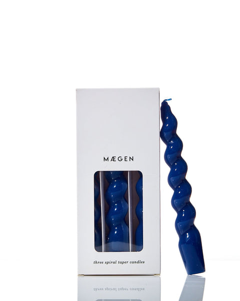 Spiral Taper Candles | Navy 3 Pack
