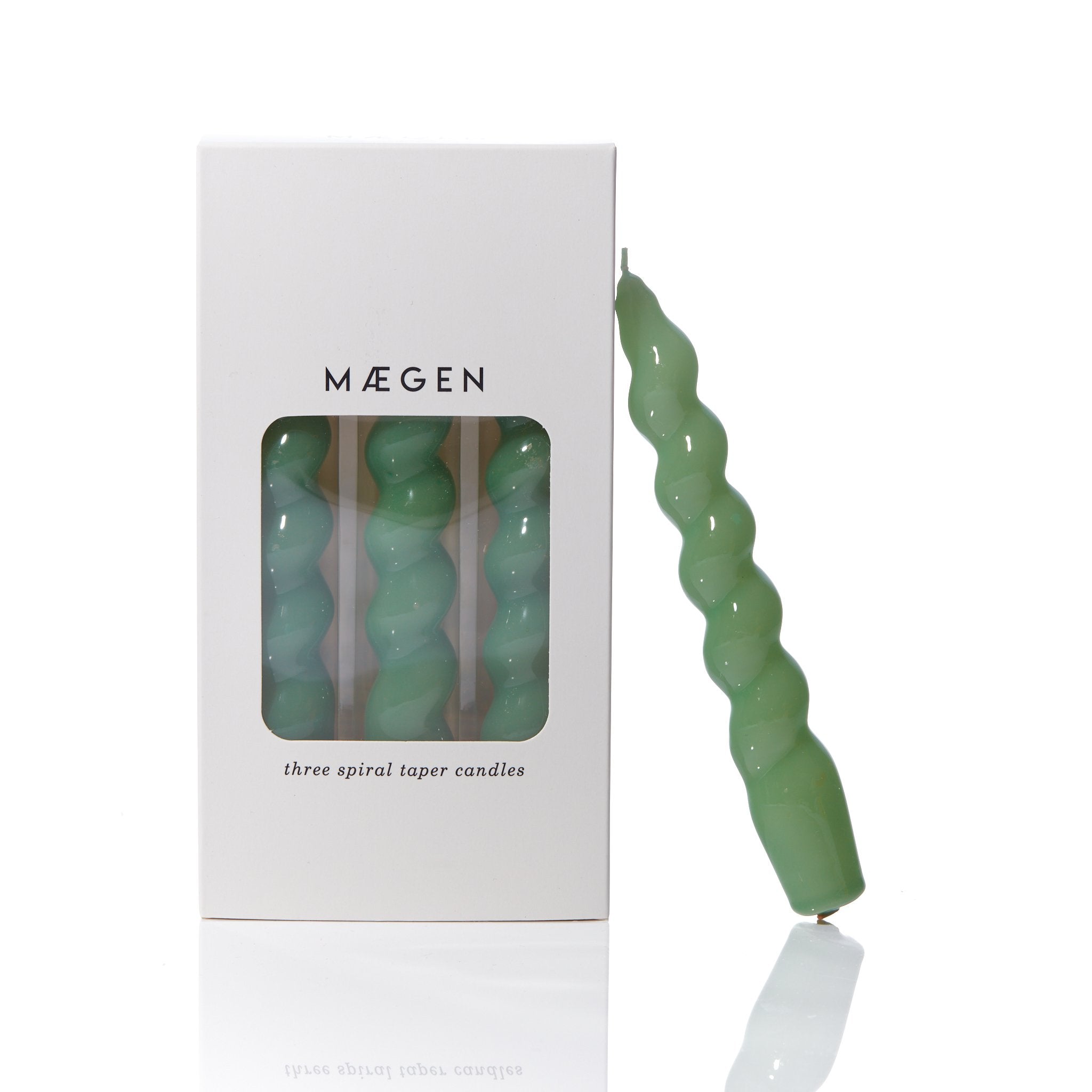 Spiral Taper Candles | Sage Green 3-Pack