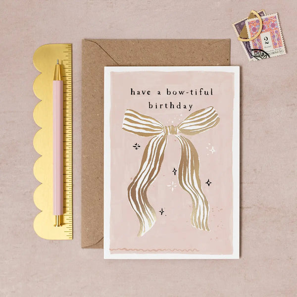 Bow-Tiful Bow Birthday Greeting Card