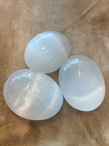 Selenite Palm Stone