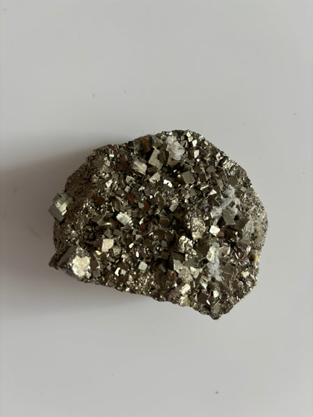 Raw Pyrite Cluster with Quartz Inclusions