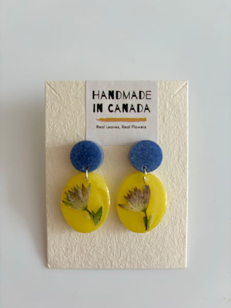 Pressed Flower Statement Earrings