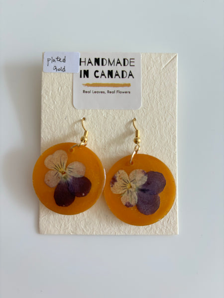 Pressed Flower Statement Earrings