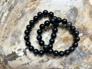 Black Obsidian | Large Beaded Crystal Bracelet