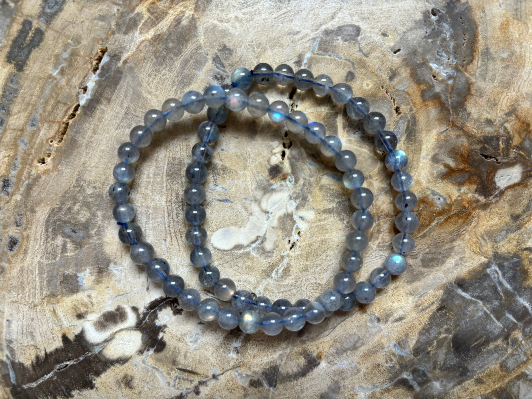 Blue Labradorite | Crystal Beaded Bracelet