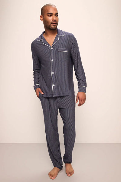 William Men's Printed Long Pj Set