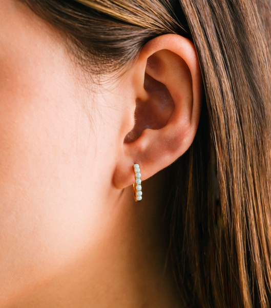 Opal | 15mm Hoop Earrings