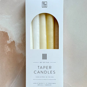 Neutral Taper Candles | Set of 5