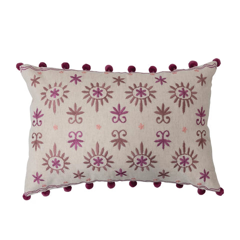 Lumbar Pillow with Embroidery