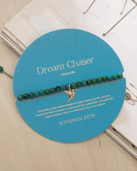 Chrysocolla Hummingbird Charm Bracelet