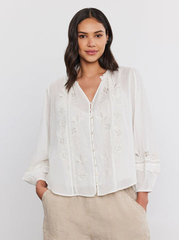 Arianne | Embroidered Lace Blouse