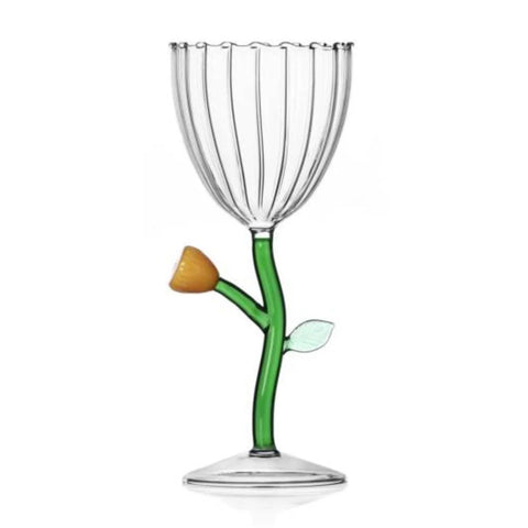 Optical Stemmed Glass | The Amber Flower