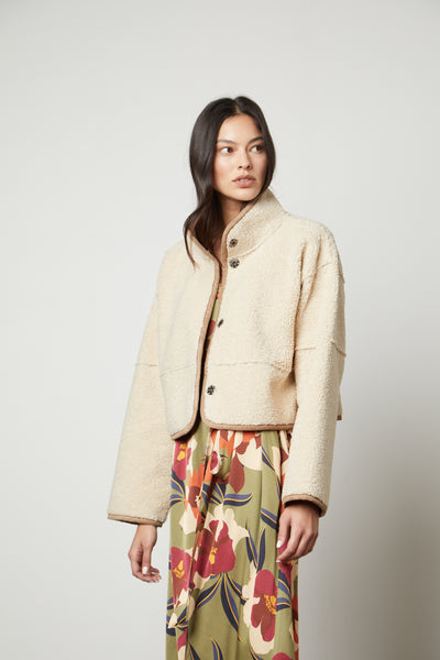 Kelly | Cropped Reversible Lux Sherpa Coat