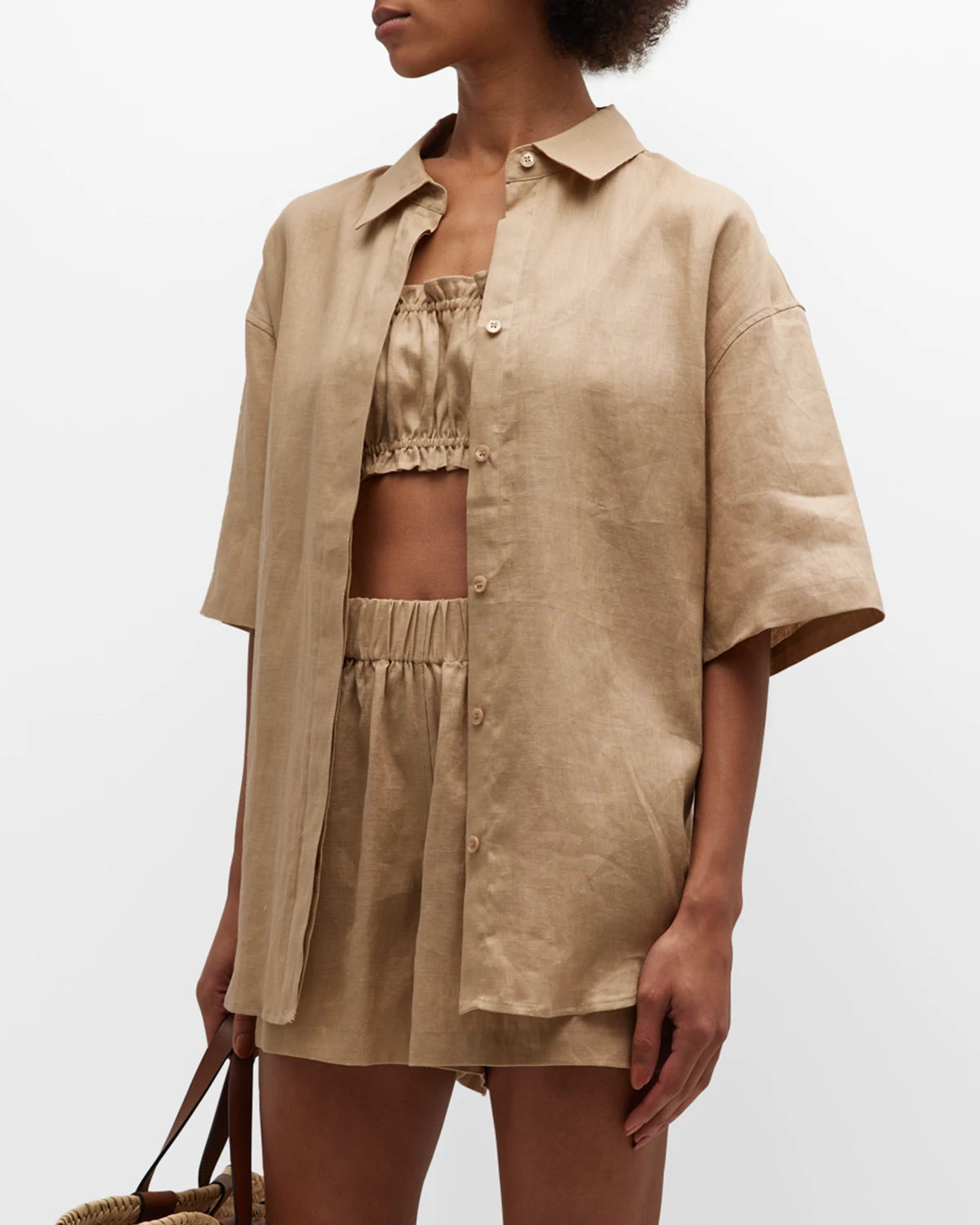 Khaki Linen Blouse