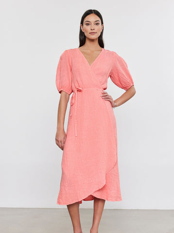 Dalene | Woven Linen Wrap Dress