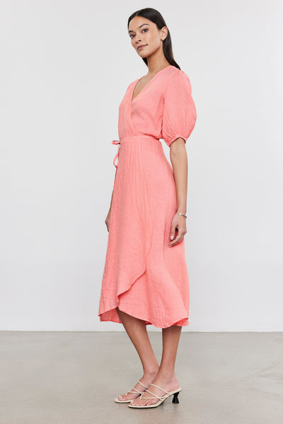 Dalene | Woven Linen Wrap Dress
