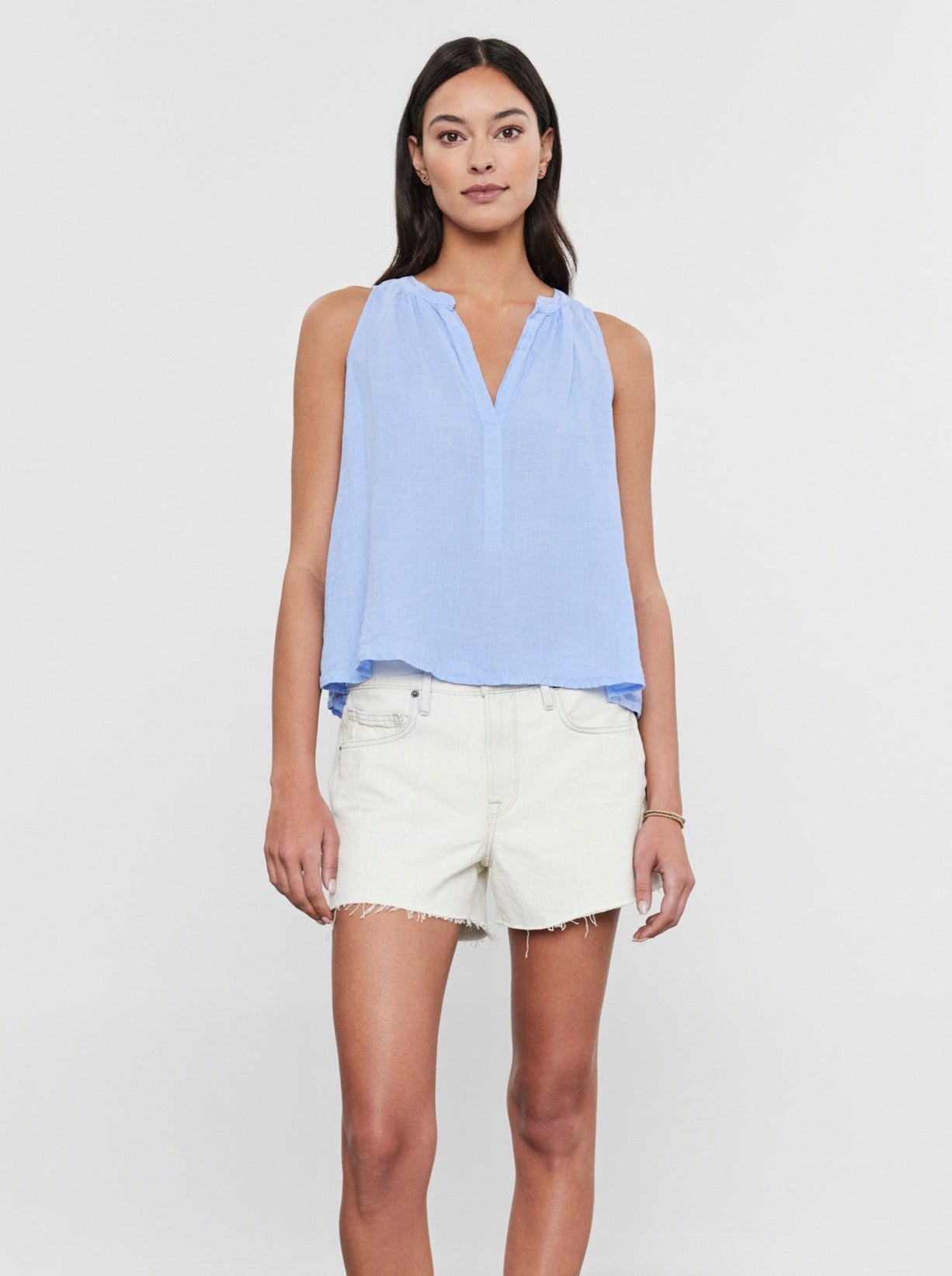 Tacy | Woven Linen Sleeveless Top