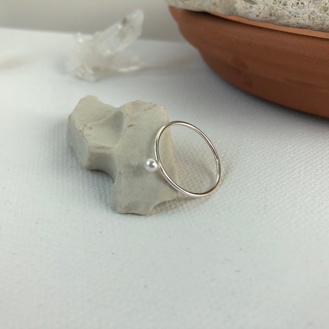 Swarovski Pearl Ring | Sterling Silver