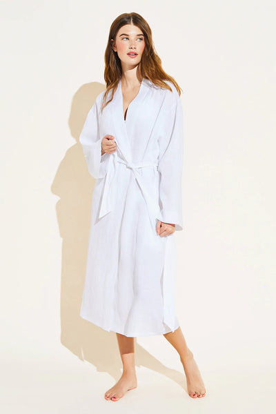 Linen Solid Long Robe