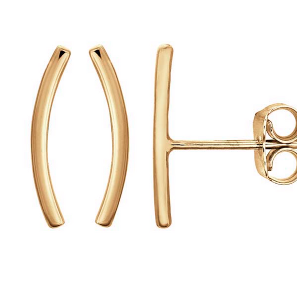 Soft Arch Stud Earrings | 14K Gold